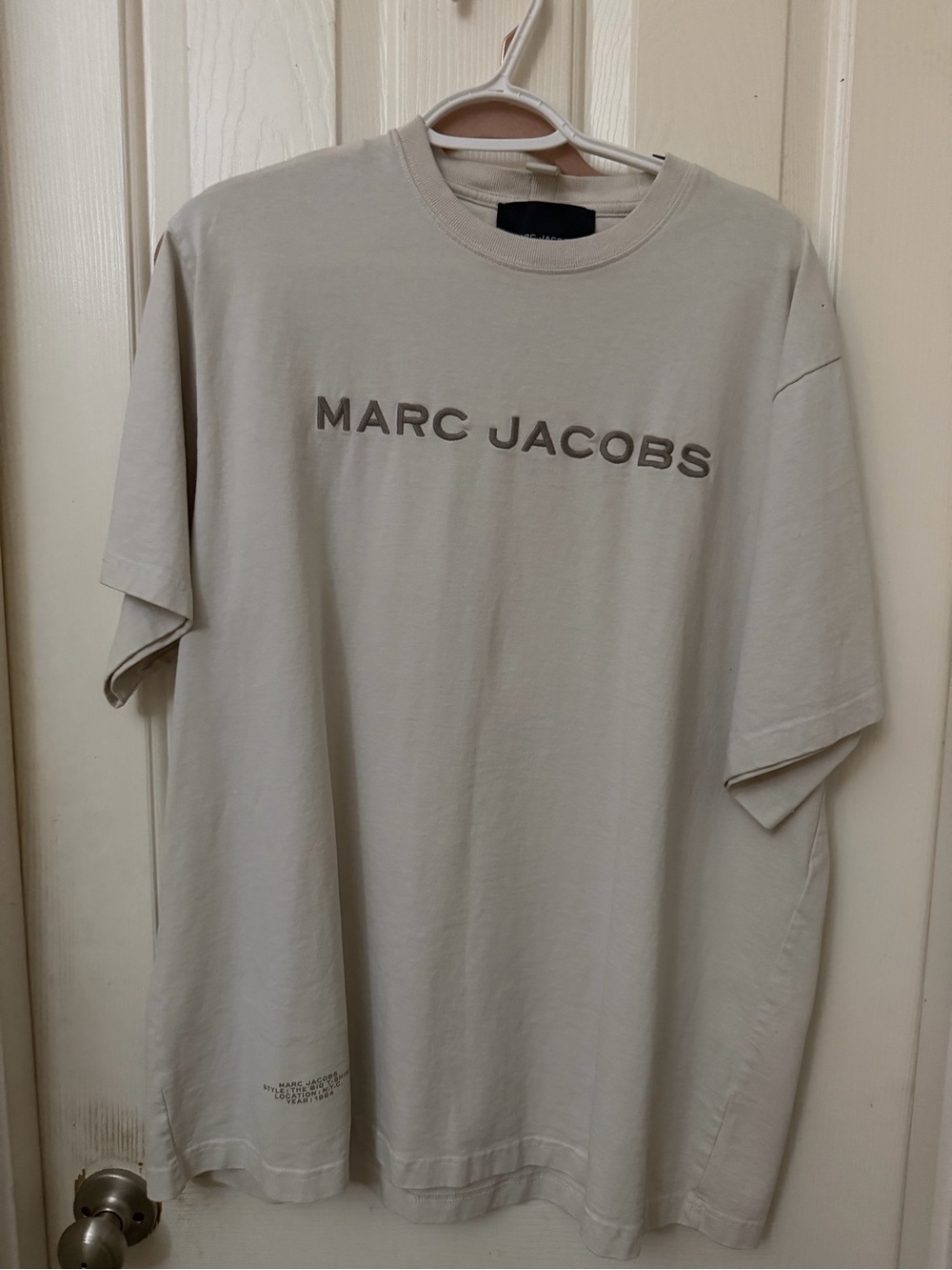 Marc Jacobs Taupe Logo Short-Sleeve Crewneck Tee